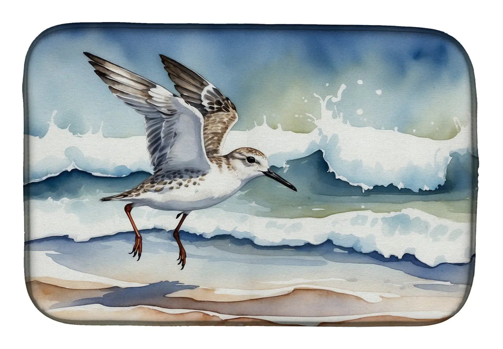 Sanderling Racing the Tide Dish Drying Mat